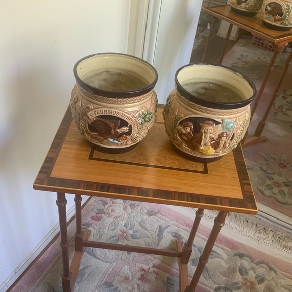 Vintage E pluribus unum flower pots - Picture 2 of 6